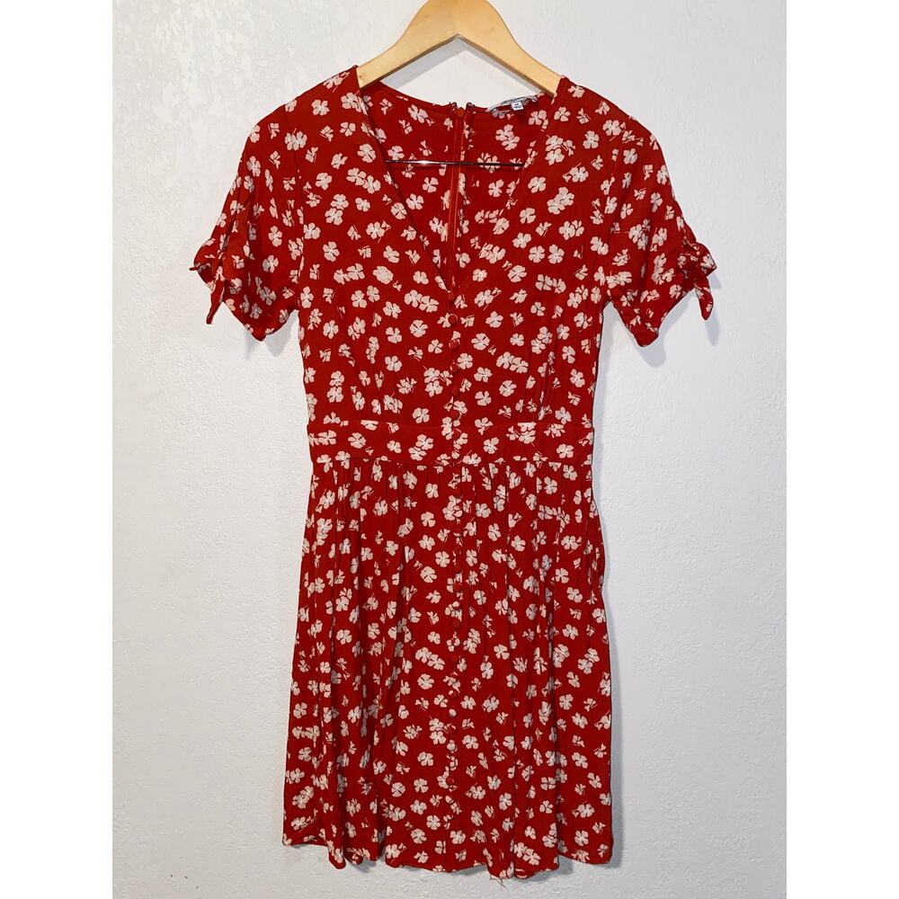 Madewell Button-Front Tie-Sleeve Retro Dress SZ 00